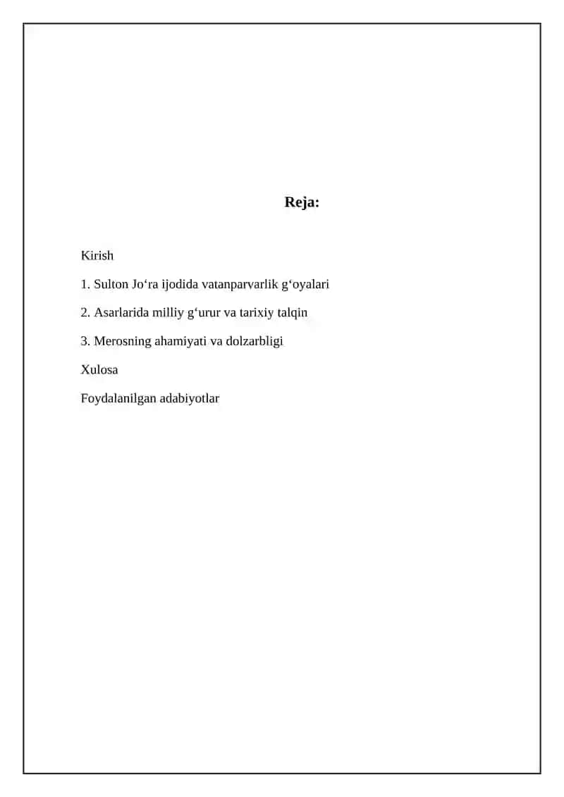 Sulton Joʻra ijodida vatanparvarlik gʻoyalari 2