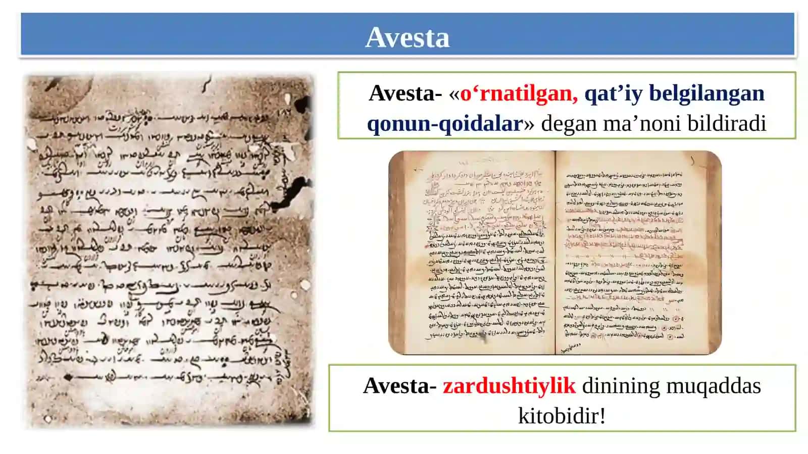 Avesta- qadimgi tarixni o`rganishda noyob manba 2