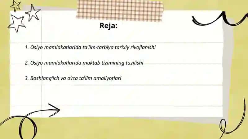 Osiyo mamlakatlarida ta'lim-tarbiya 2