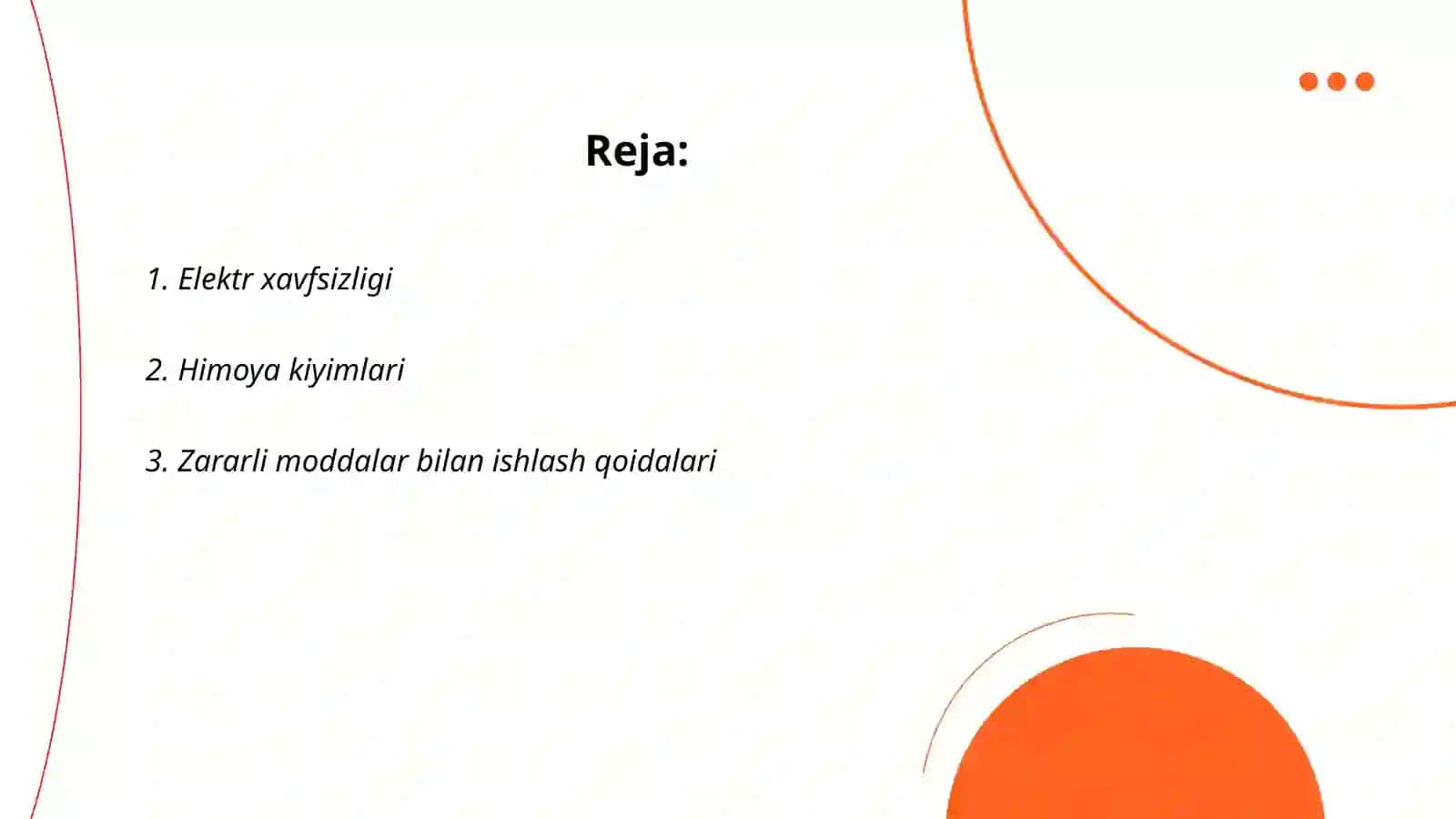 Fizika laboratoriya xonasida texnika xavfsizlik qoidalari 2