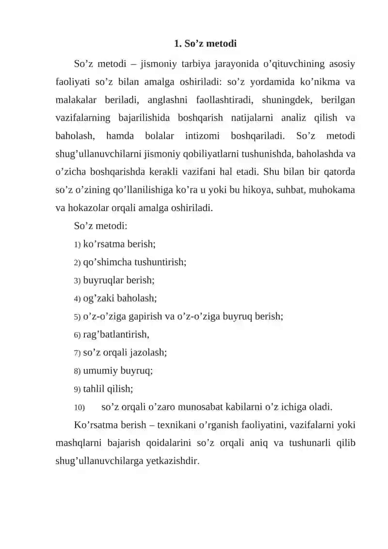 Jismoniy xususiyatlarni shakllantirish metodi 2