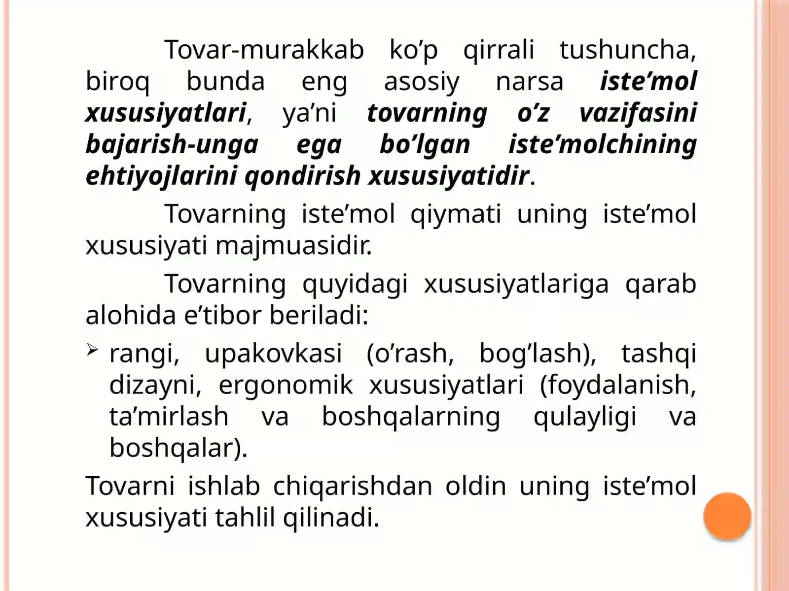 TOVAR VA TOVARSIYOSATI 2
