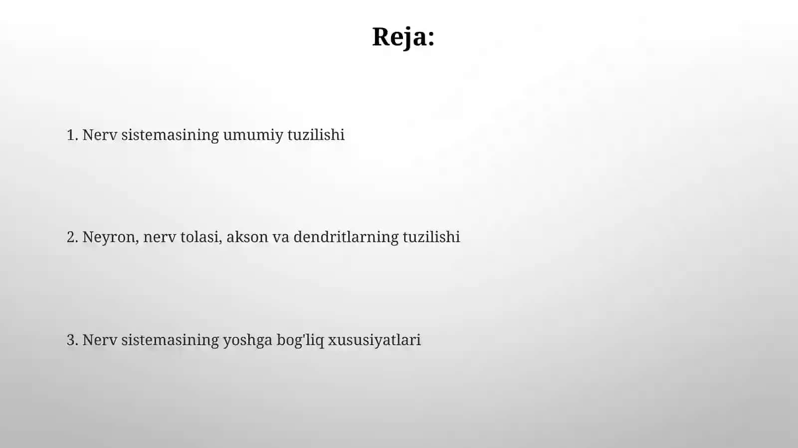 Nerv tizimining umumiy tuzilishi 2
