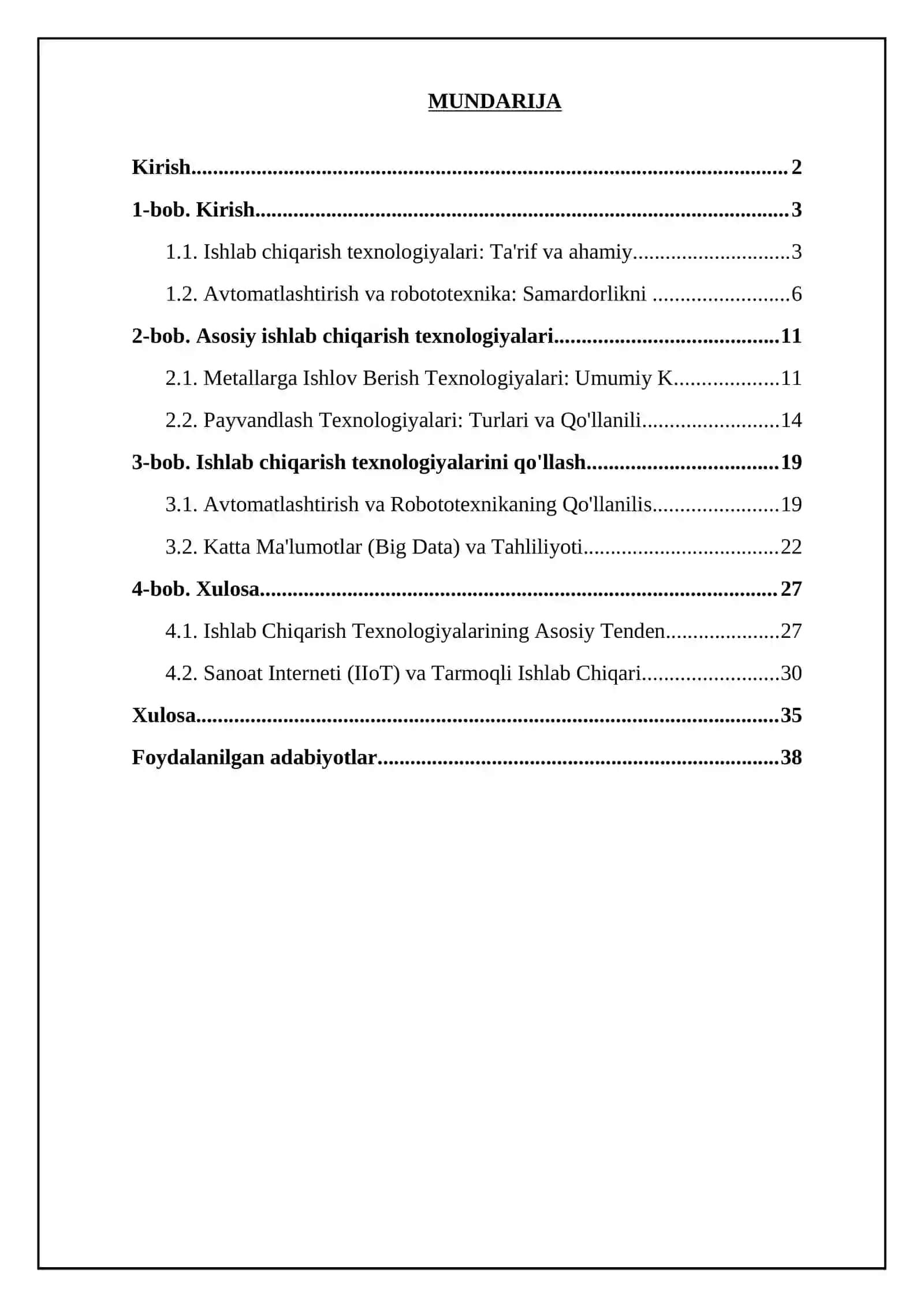 In ishlab chiqarish texnologiyasi 2