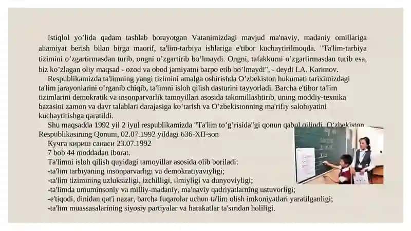 MUSTAQILLIK YILLARIDA ILM-FANNING RIVOJLANISHI 2