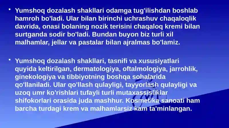 Yumshoq dozalash shakllari 2