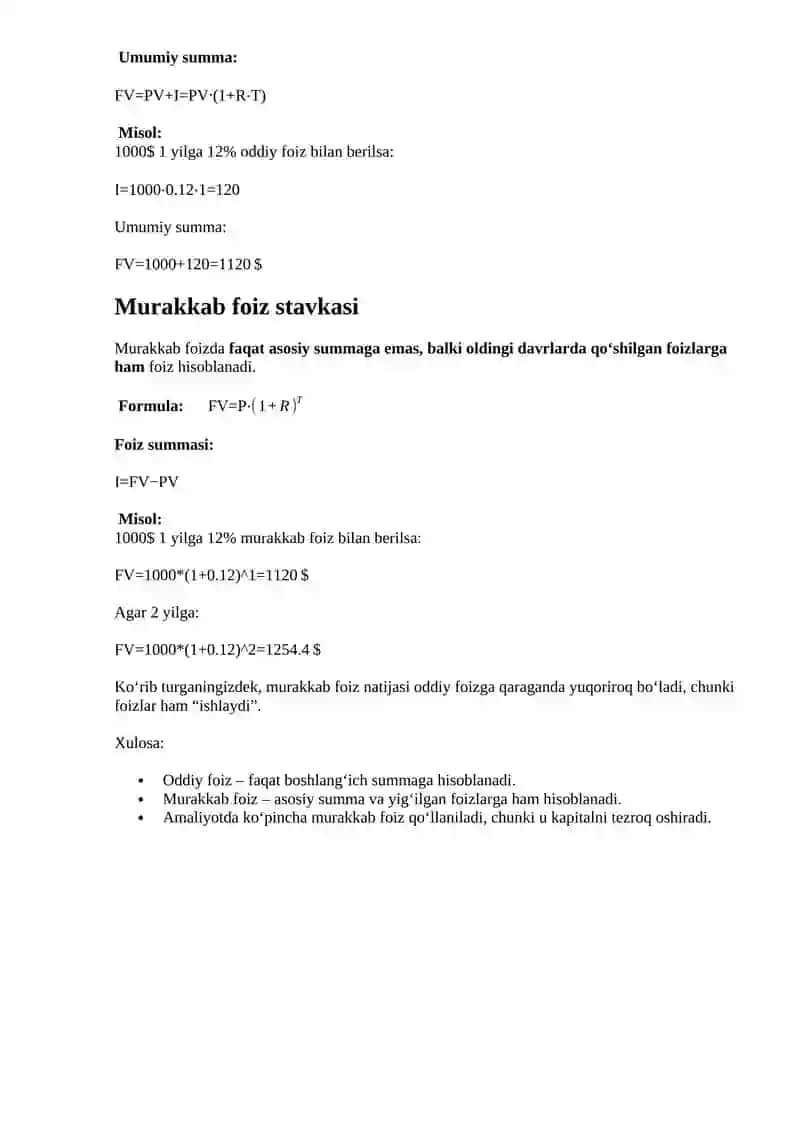 Foiz stavkalari 2