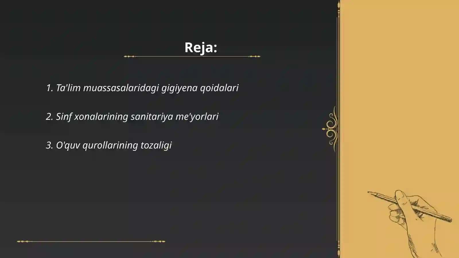 Òquv qurollariga qòyilgan gigiynek talablar 2