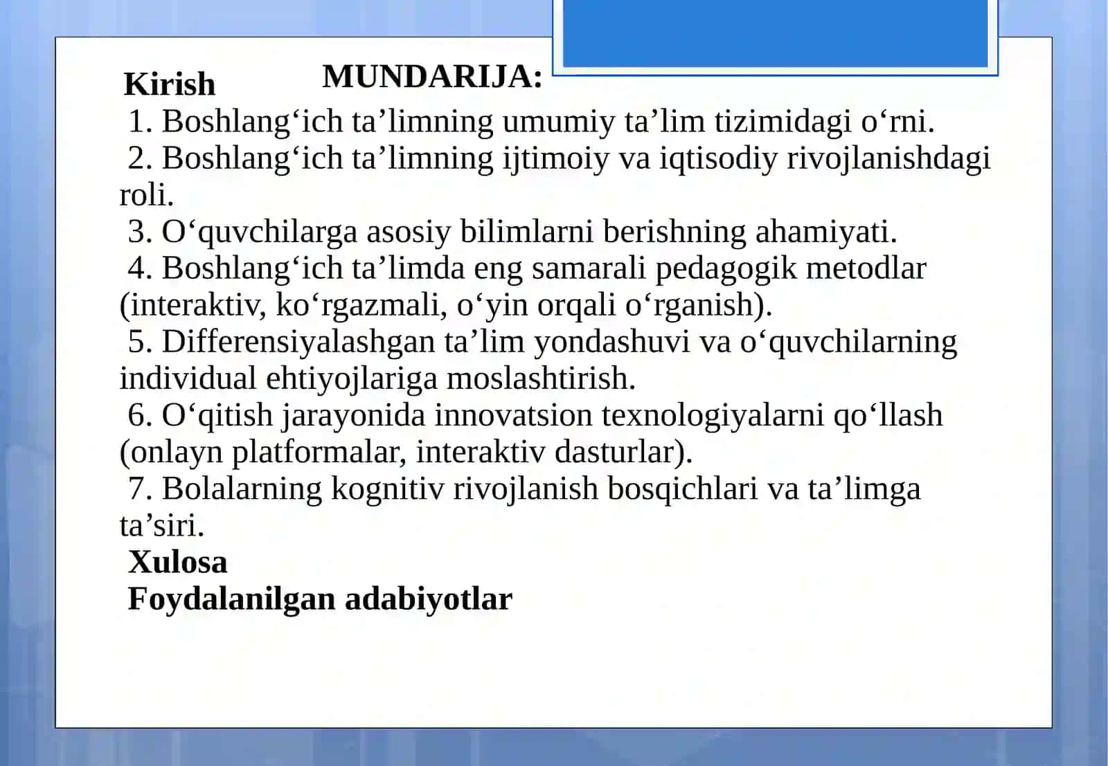Nodavlat ta'lim muassasalarida boshlang'ich ta'lim 2