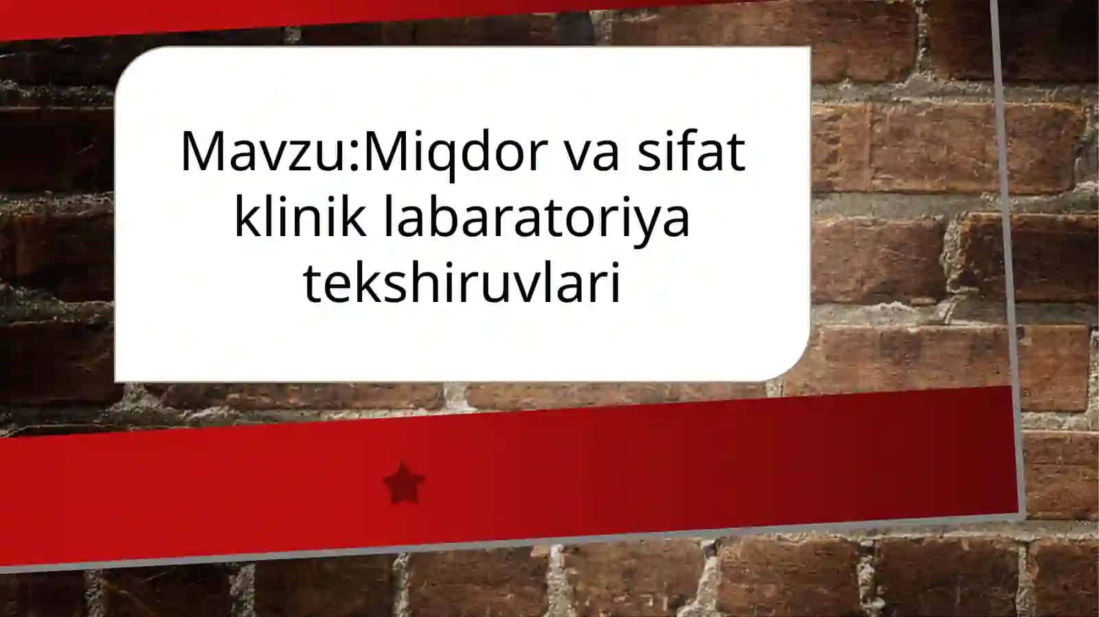Miqdor vasifa klinik labaratoriyatekshiruvi 2
