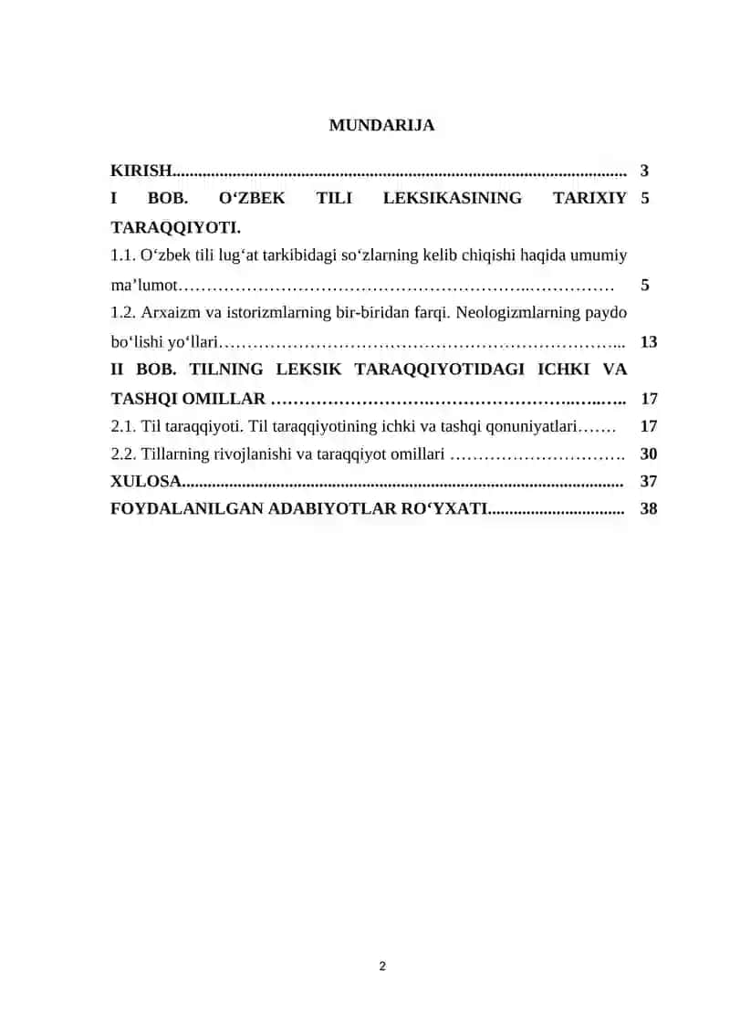 O‘ZBEK TILI LEKSIKASINING TARIXIY TARAQQIYOTI 2