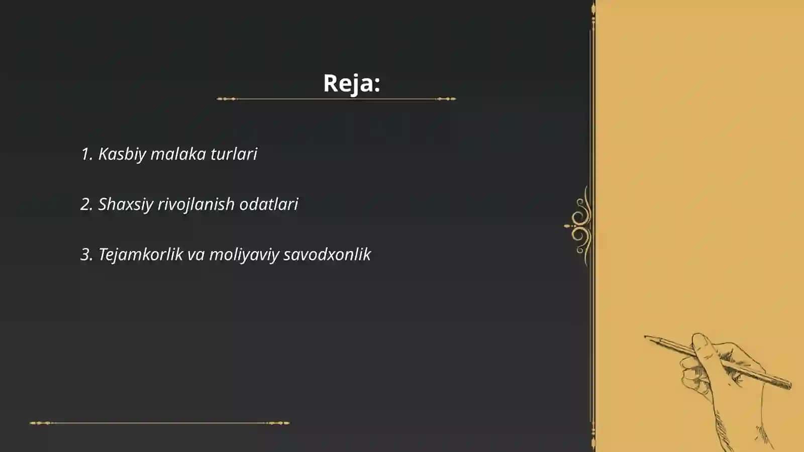 Kasbiy malaka turlari 2