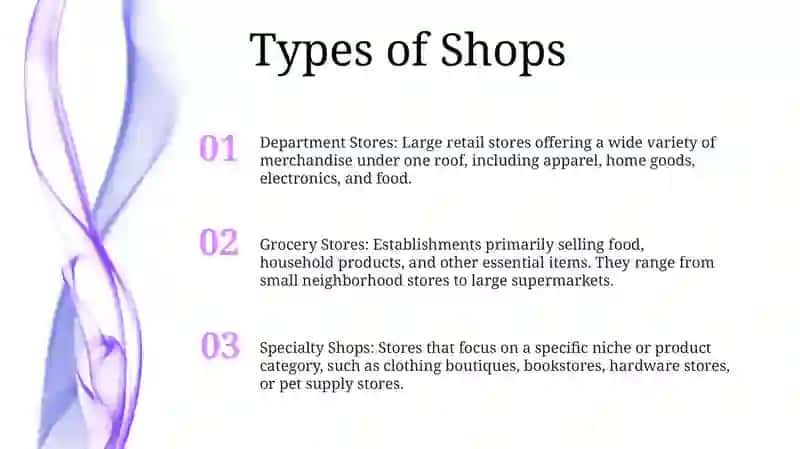 Types of Shops 2
