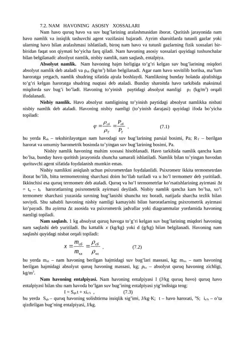 Quritish (Namlikni quritish) 2