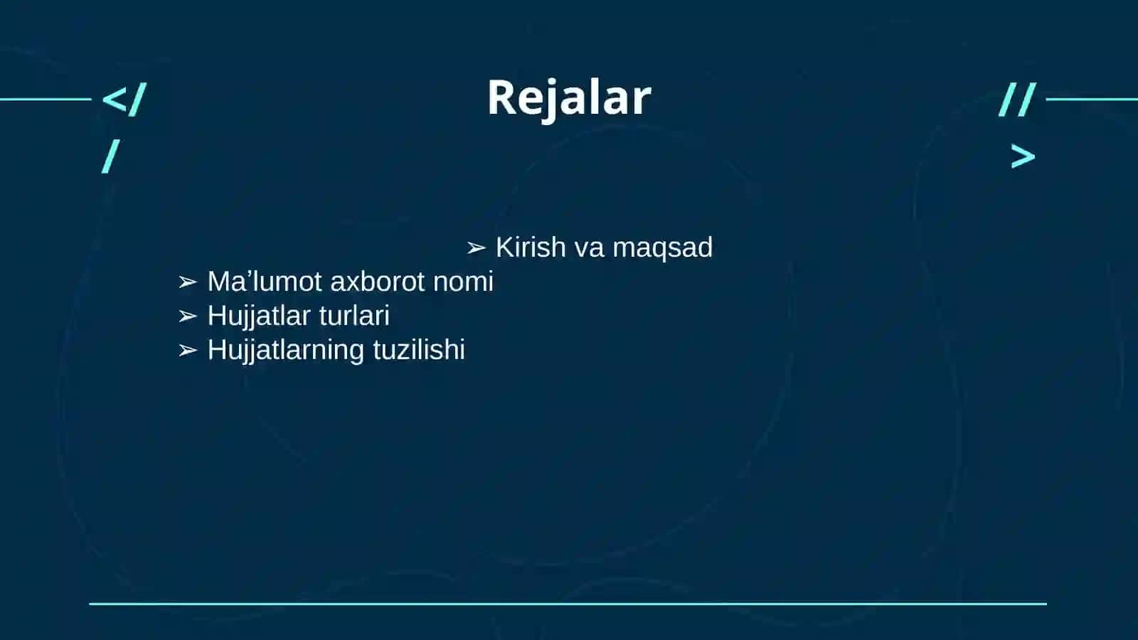 MAʼLUMOT AXBOROT HUJJATLARI 2