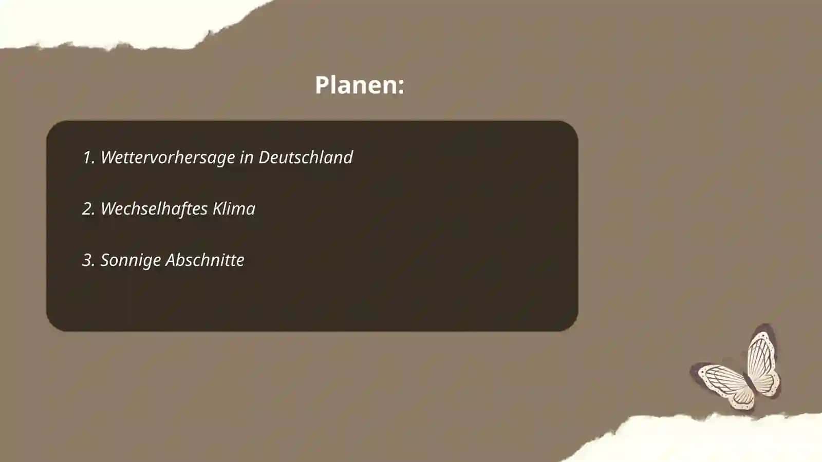 Wettervorhersage in Deutschland 2