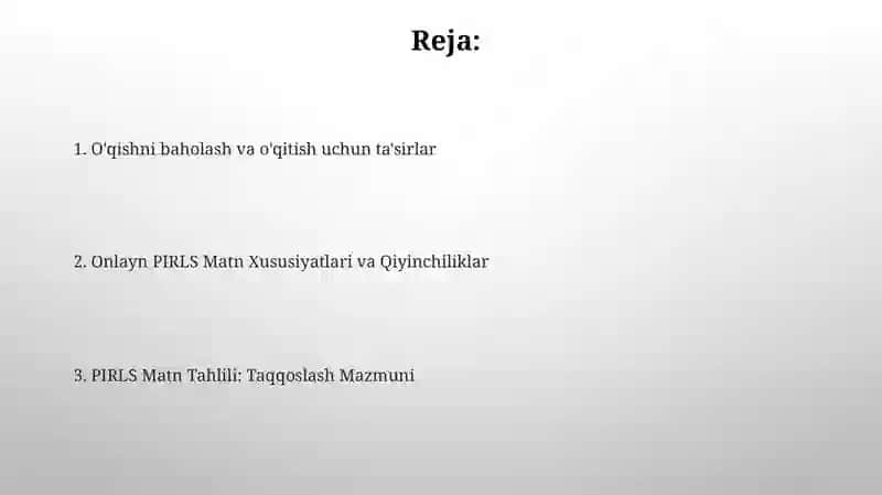 PIRLS matnlari va PIRLS onlayn matnlarini tahlil qilish 2