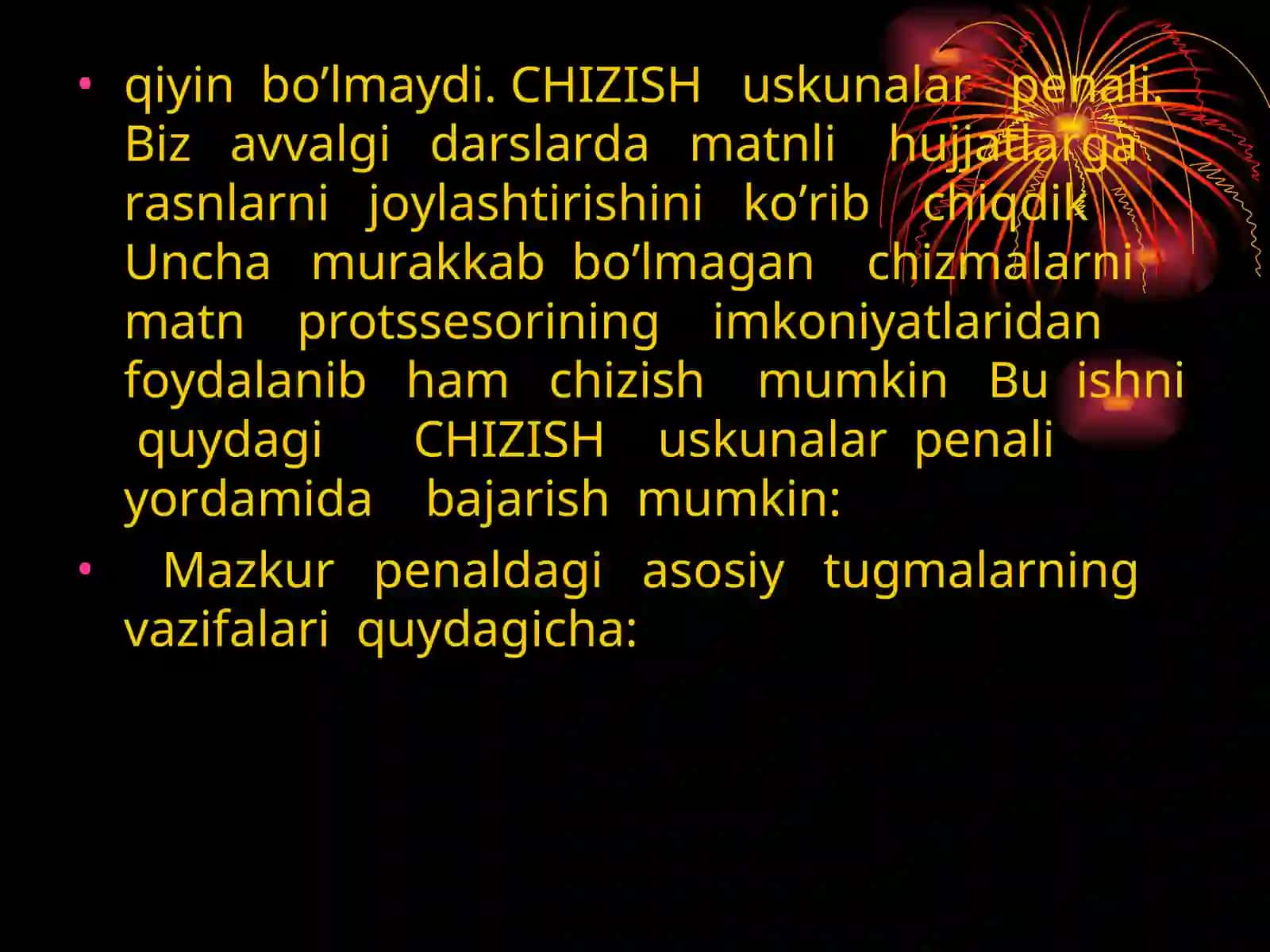 10-dars. Shakllar va chizmalar 2