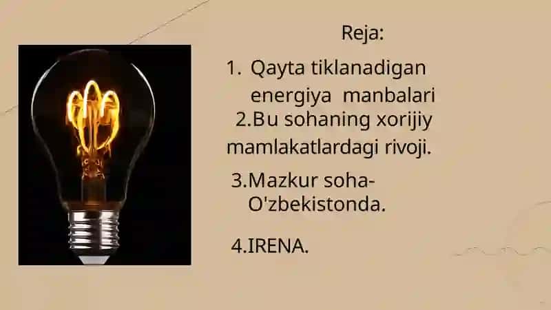 Qaytatiklanadigan energetika manbalari 2