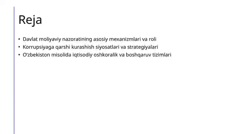 Davlat moliyaviy nazorati va korrupsiyaga qarshi 2