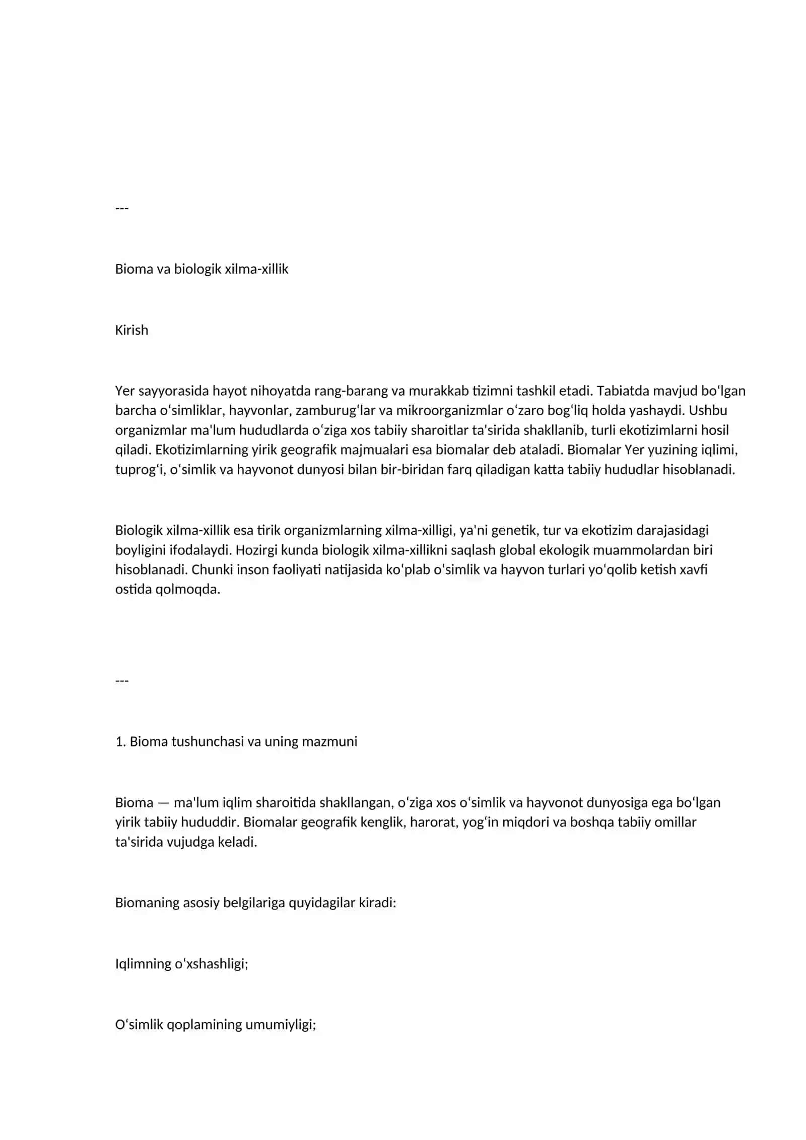 BIOMA VA BIOLOGIK XILMA-XILLIK 2