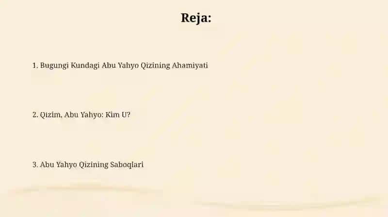 Abu Yahyo Qizining Saboqlari 2