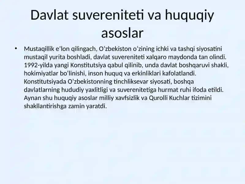 O‘zbekiston Respublikasining mustaqillikka erishishi 2