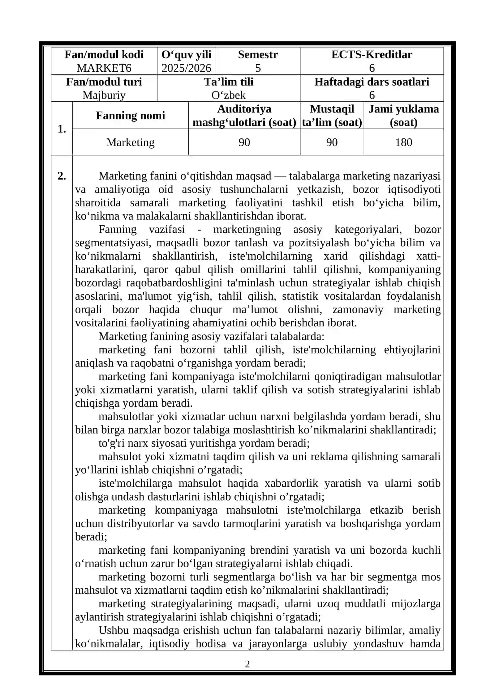Markaziylar (Market6) 2