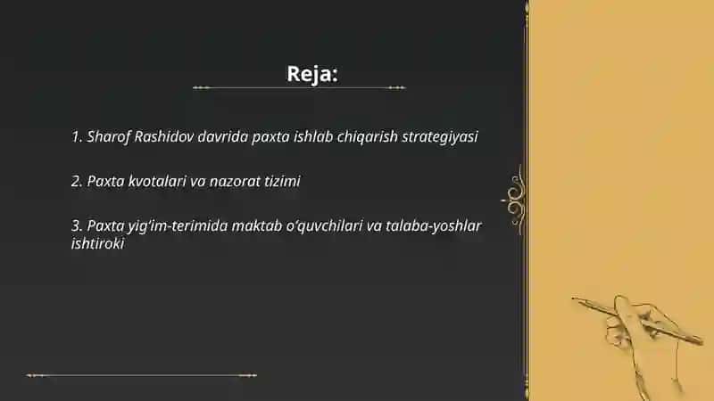 Sharof Rashidov davrida paxta ishi 2