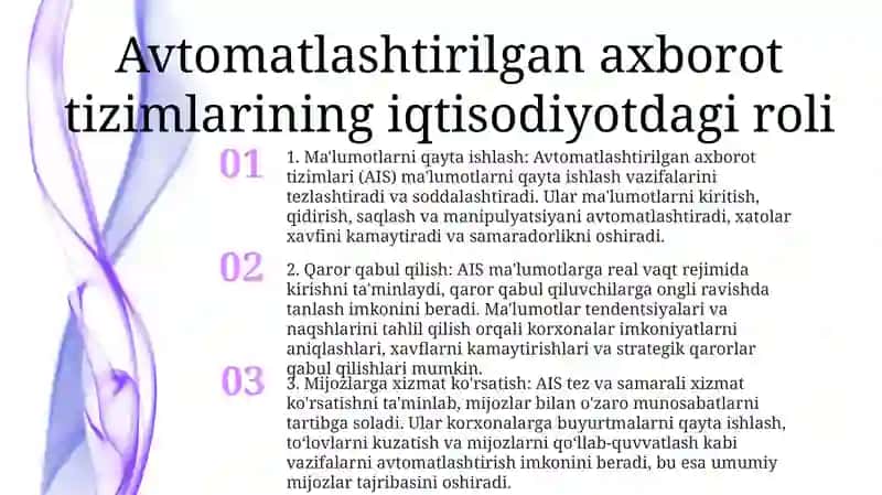 Avtomatlashtirilgan Axborot Tizimlari 2