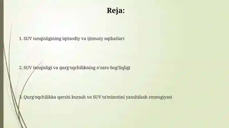 Suv tanqisligi va qurg'oqchilik 2