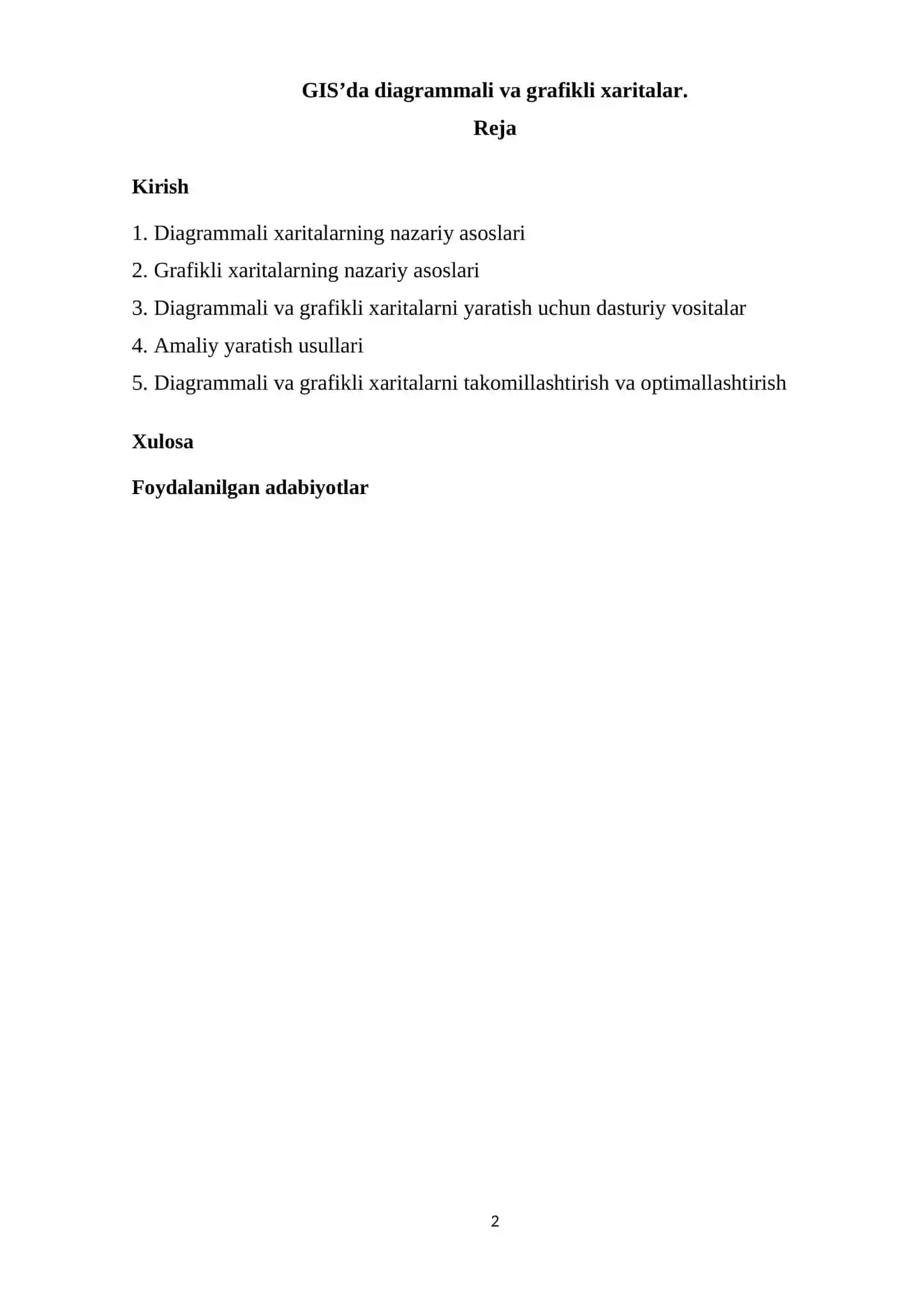 Diagrammali va grafikli xaritalar GIS tizimi 2