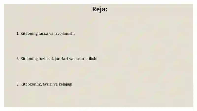 Kitob: Tarix va Rivojlanish 2