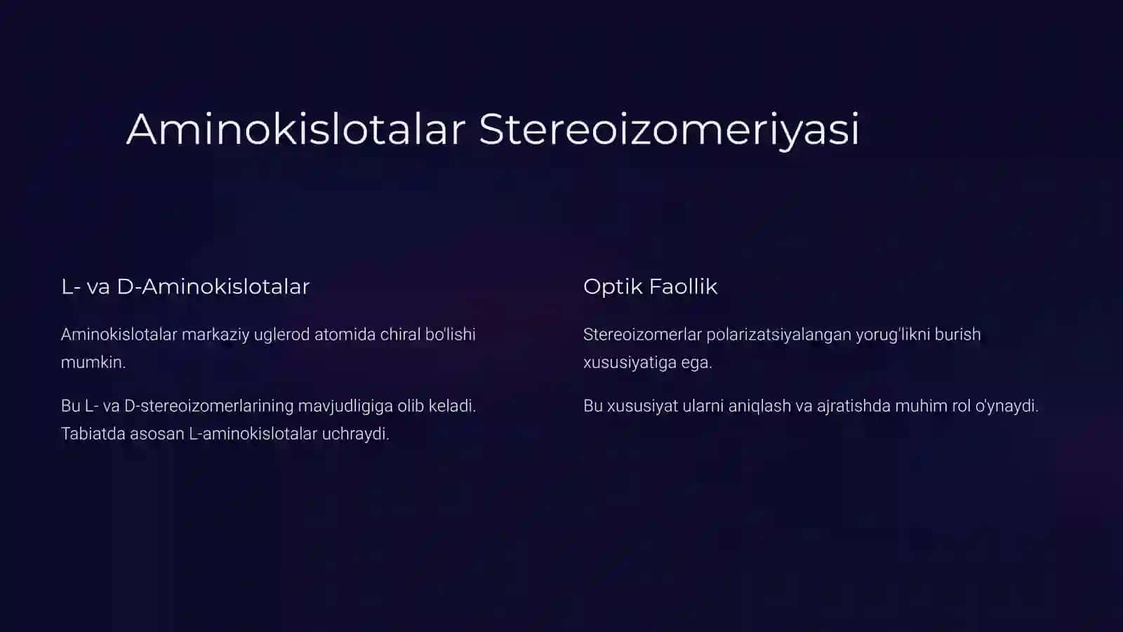 Aminokislotalar Stereoizomeriyasi, Olinish usullari 2