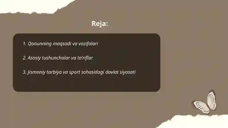Oʻzbekiston respublikasining jismoniy tarbiya va sport toʼgʼrisidagi qonuni 2