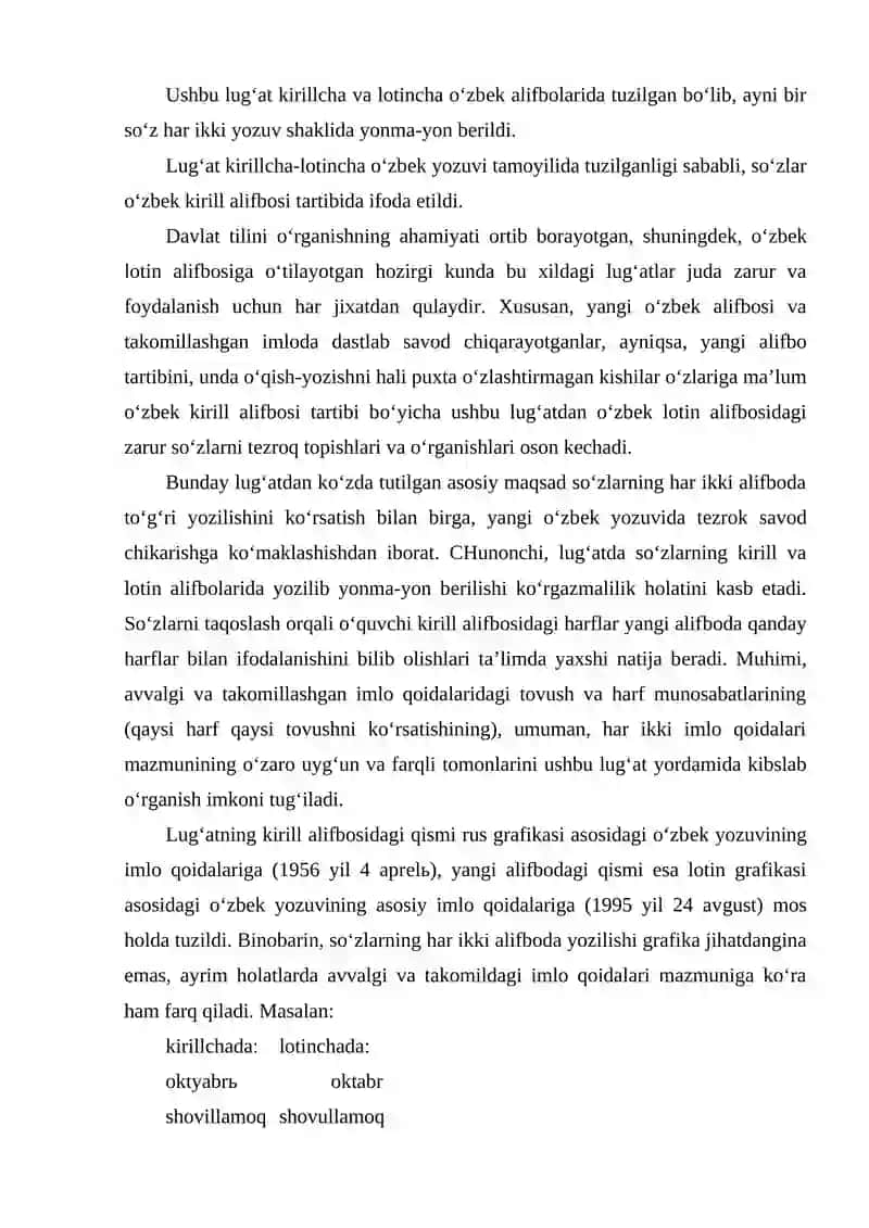 O'ZBEK TILINING IMLO LUGATI OSTIDA ISHLASH 2
