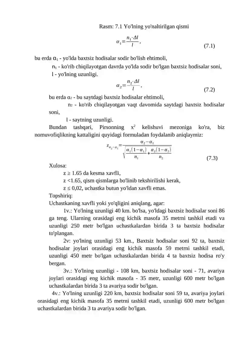 Amaliy mashg‘ulot №6 (4 soat) 2
