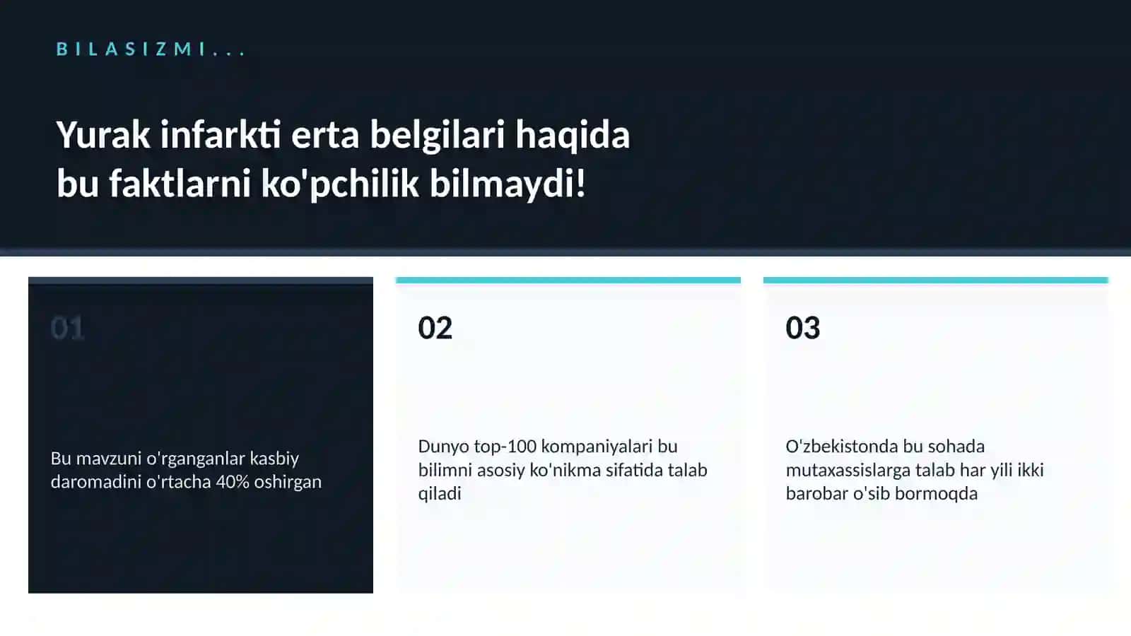 Yurak infarkti erta belgilari 2