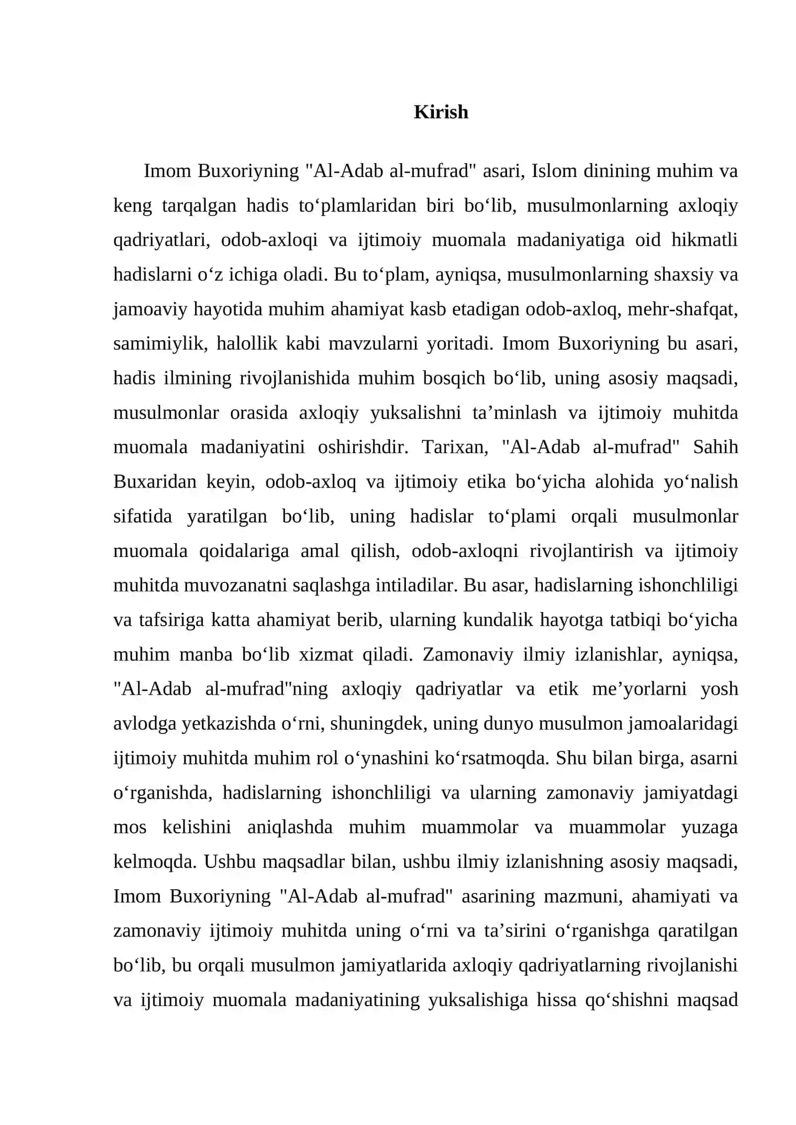 IMOM BUXORIYNING "AL-ADAB AL-MUFRAD" 2