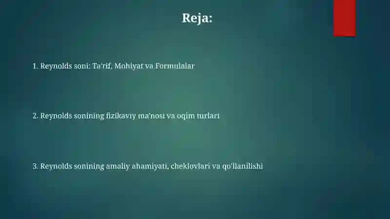 Reynolds soni (Re) 2