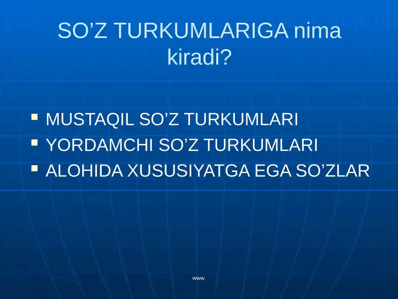 MUSTAQIL SO’Z TURKUMLARI 2