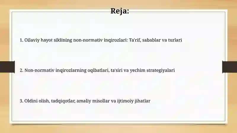 Oilaviy hayot siklining nonormativ krizislari 2