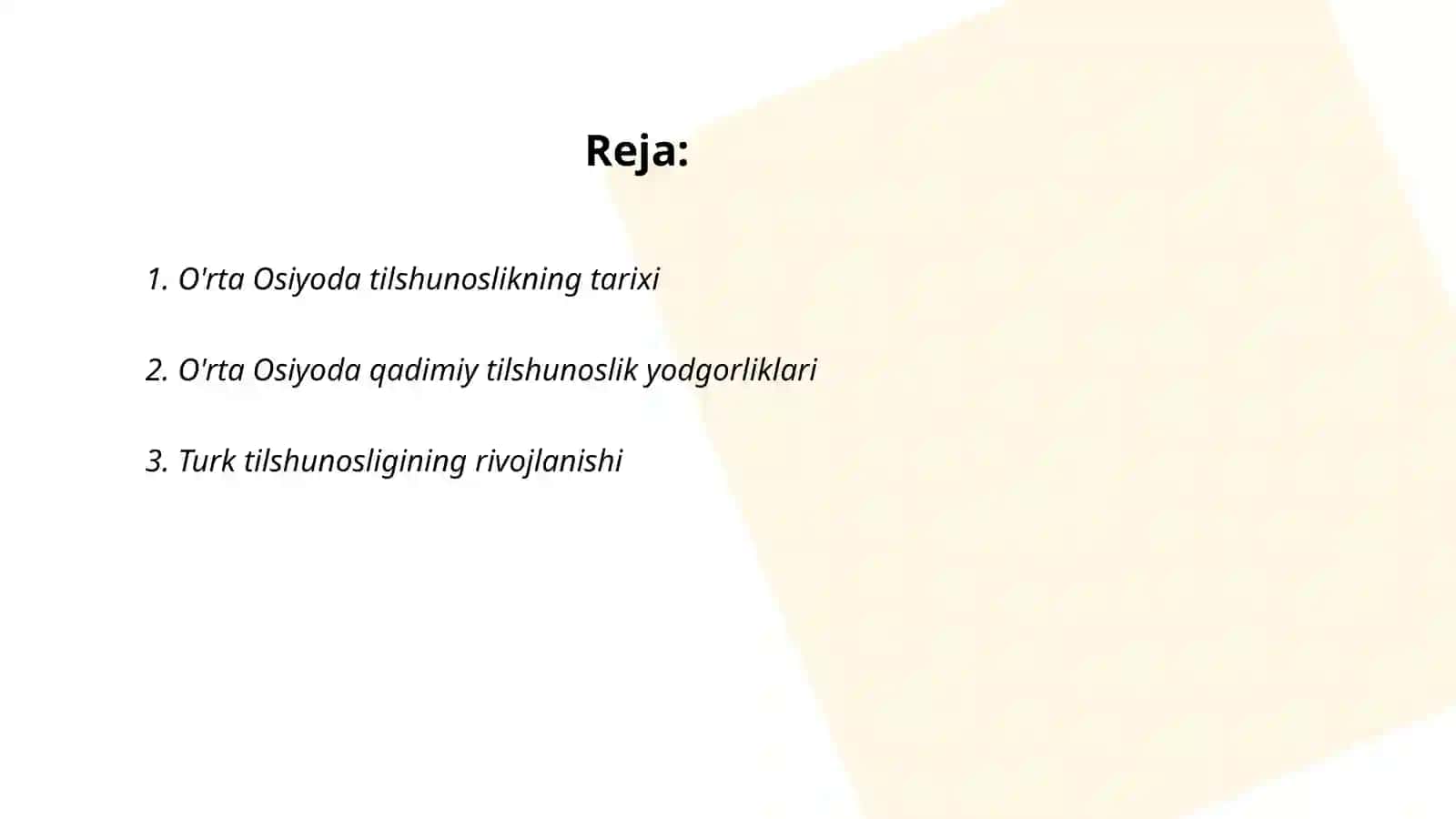 O'rta Osiyoda Tilshunoslikning Tarixi 2