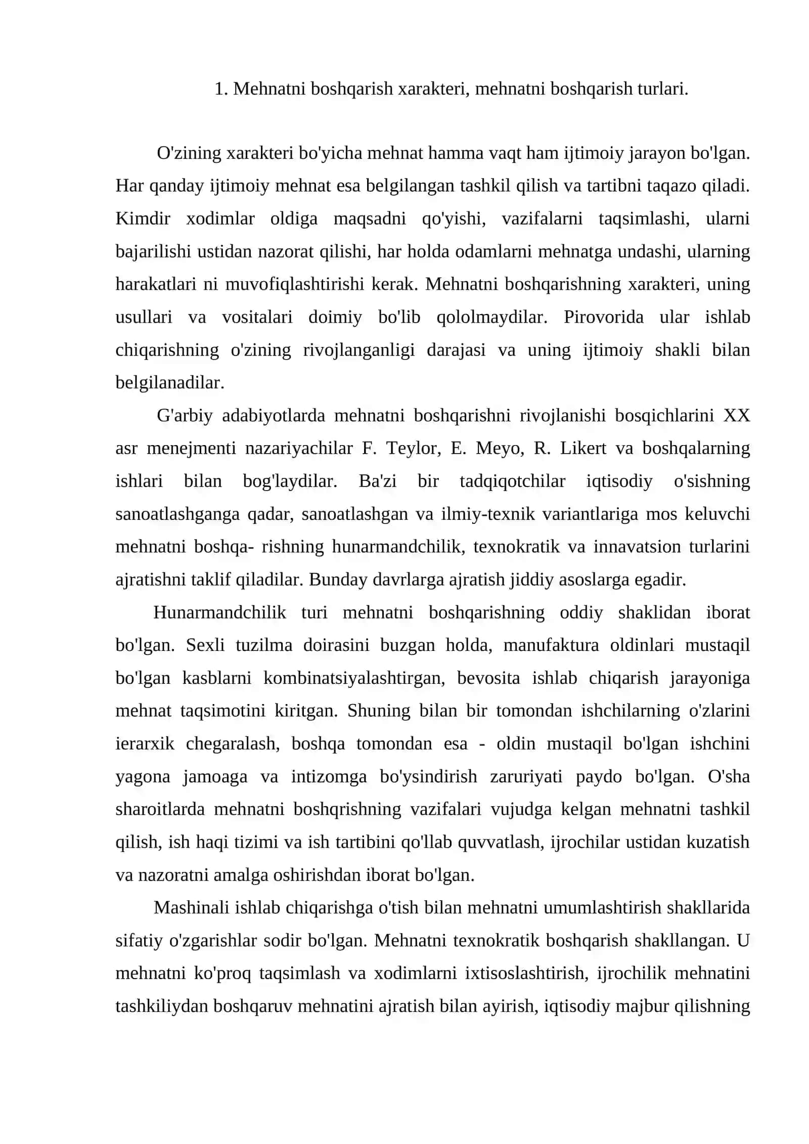 Mehnatni boshqarish usullari 2