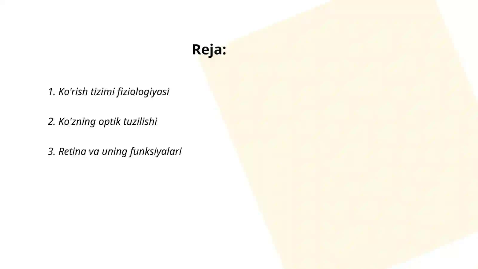 Ko’rish analizatorlari 2