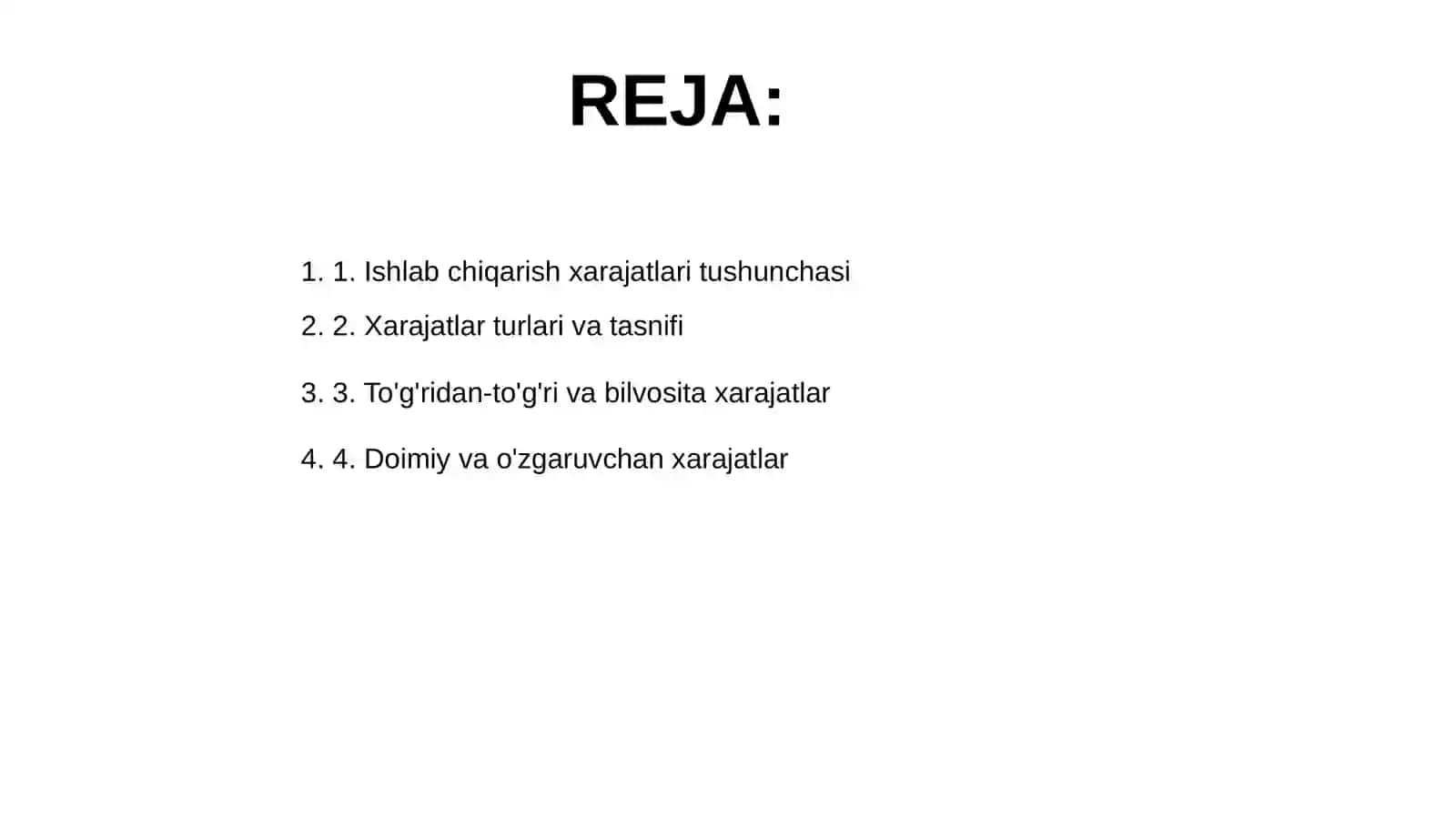 Ishlab chiqarish xarajatlari tushunchasi 2