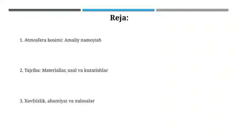 Atmosfera bosimining amalda namoyishini koʻrish 2
