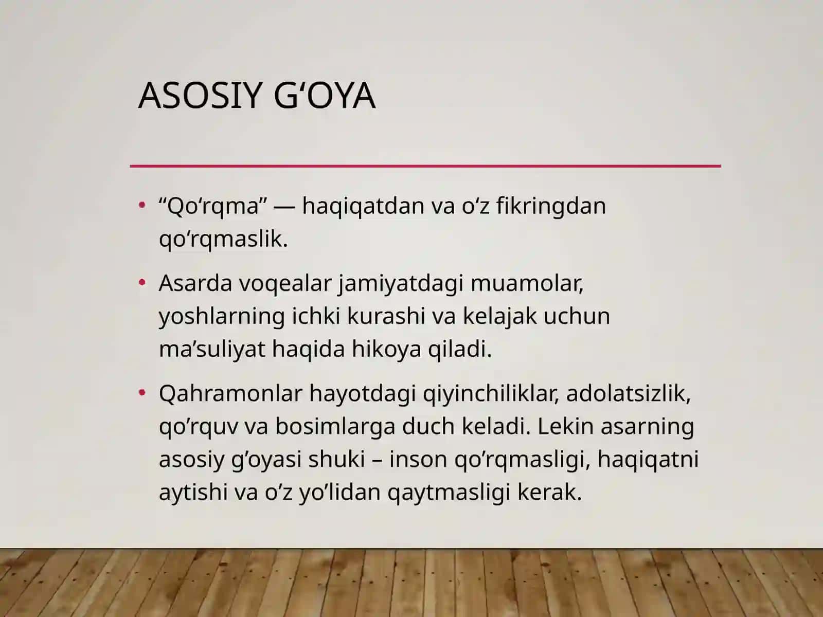“Qo‘rqma” romani 2
