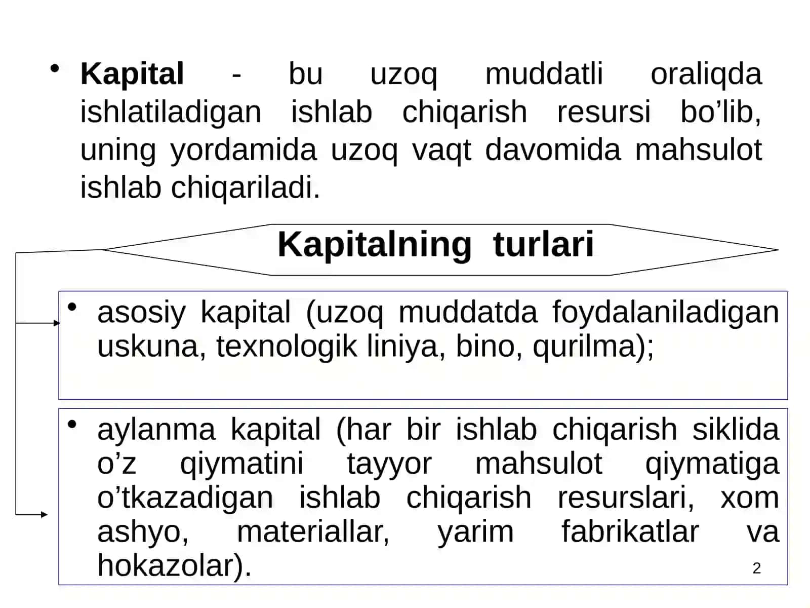 Kapital qo’yilmalar va kapital bozori 2