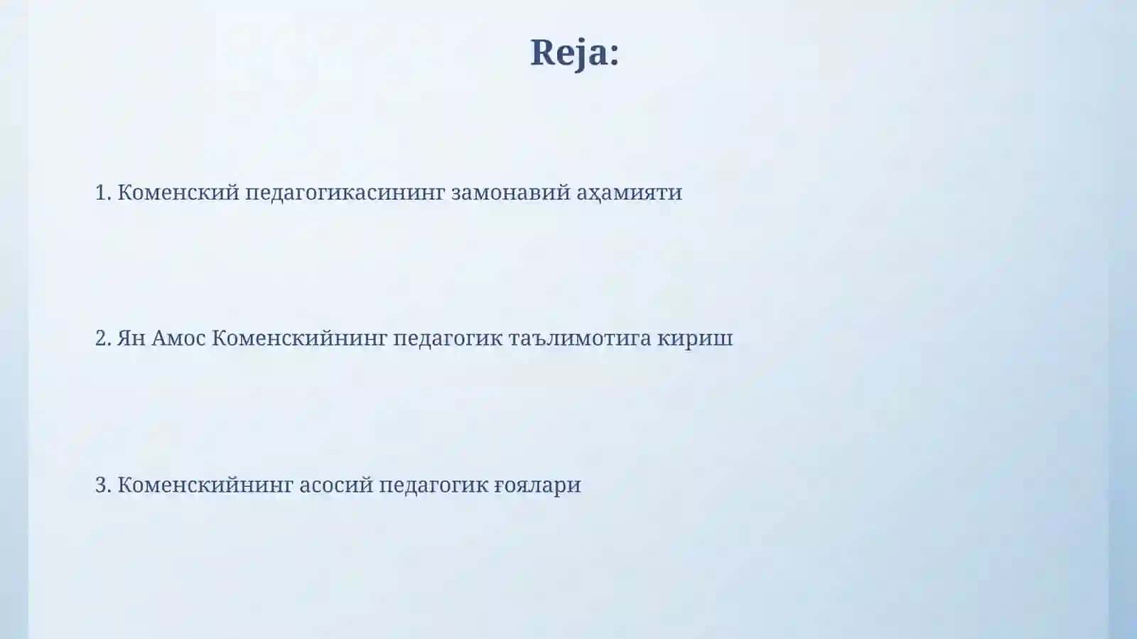 Ян Амос Коменскийнинг педагогик таълимотига кириш 2